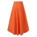 Solid Color High Waist Belted Side Zipper Irregular Hem Casual Skirts