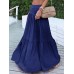 Casual Loose High Waist Pleating Side Zipper Long Skirts For Women